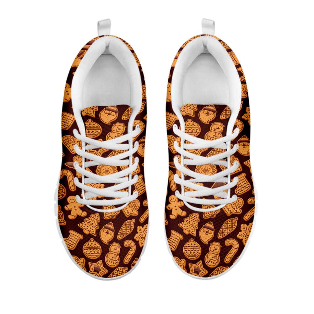 Christmas Sneaker, Christmas Cookies Pattern Print Running Shoes, Christmas Shoes, Christmas Running Shoes, Christmas Shoes 2023