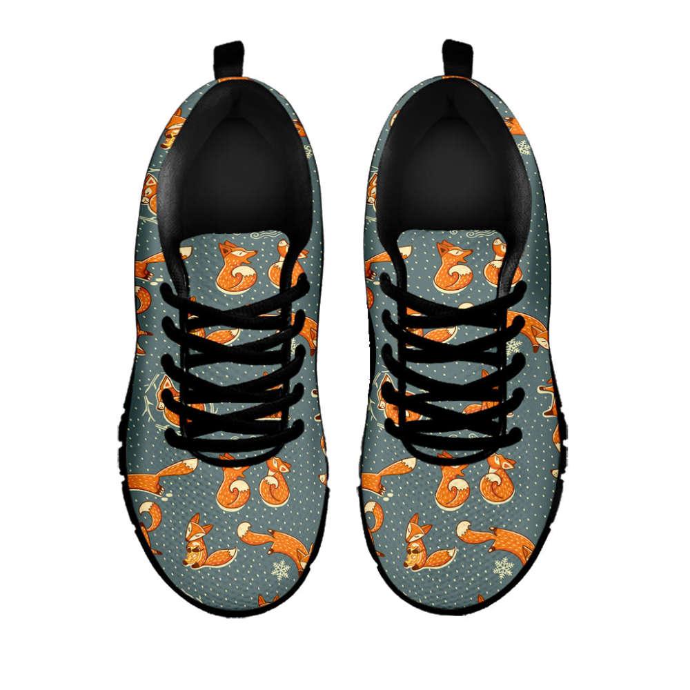 Christmas Sneaker, Christmas Fox Pattern Print Running Shoes, Christmas Shoes, Christmas Running Shoes, Christmas Shoes 2023