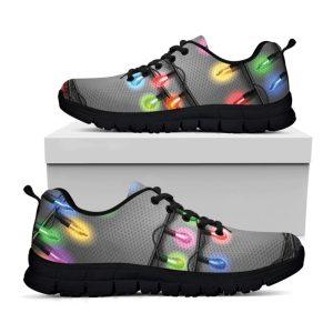 Christmas Sneaker, Christmas Holiday Lights Print Running&hellip;