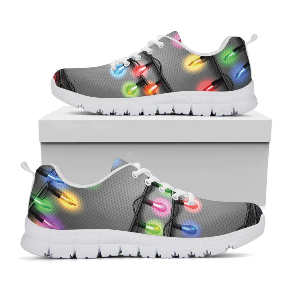 Christmas Sneaker, Christmas Holiday Lights Print Running Shoes, Christmas Shoes, Christmas Running Shoes, Christmas Shoes 2023