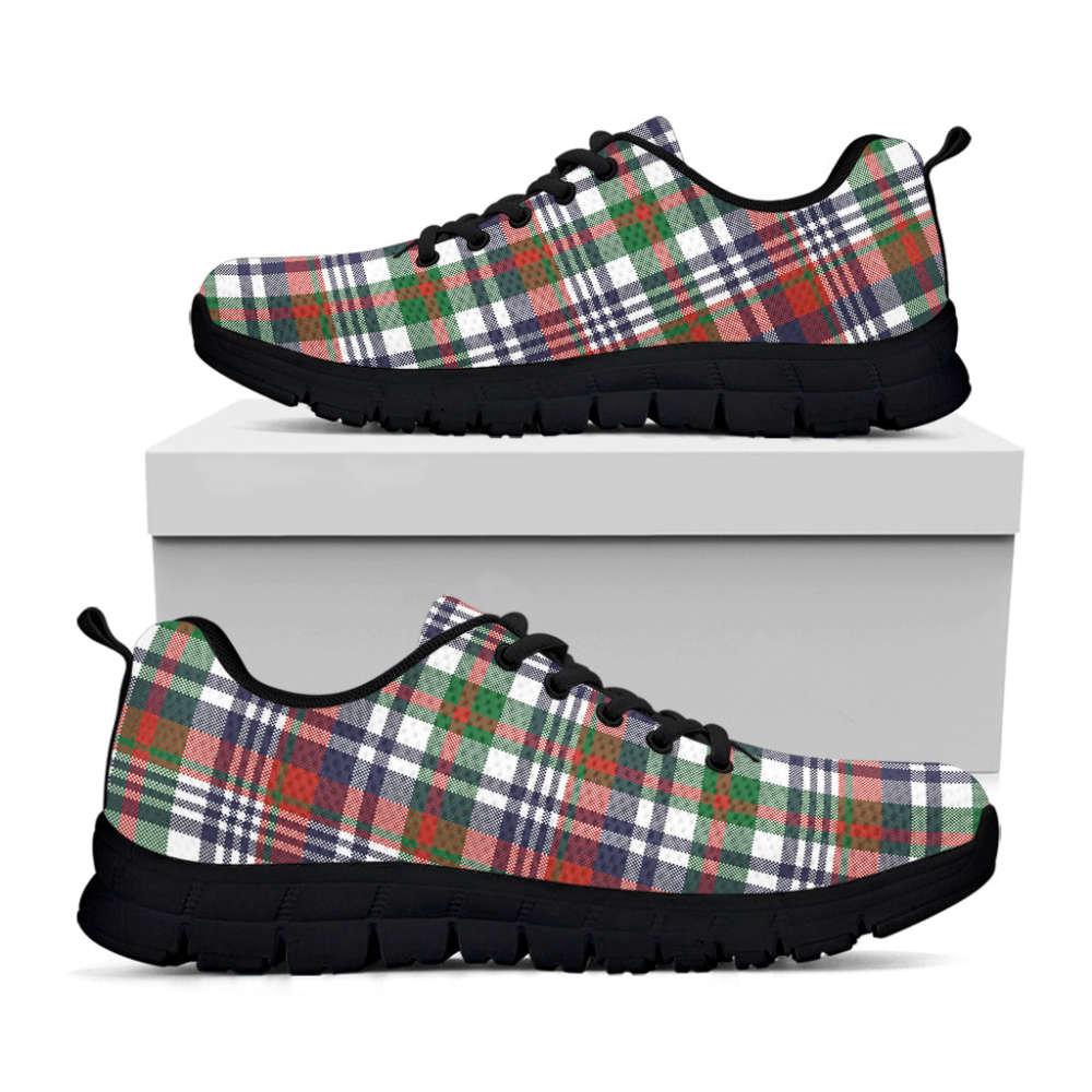 Christmas Sneaker, Christmas Madras Plaid Print Running Shoes, Christmas Shoes, Christmas Running Shoes, Christmas Shoes 2023