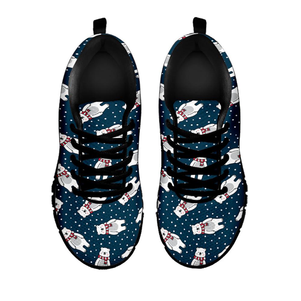 Christmas Sneaker, Christmas Polar Bear Pattern Print Running Shoes, Christmas Shoes, Christmas Running Shoes, Christmas Shoes 2023
