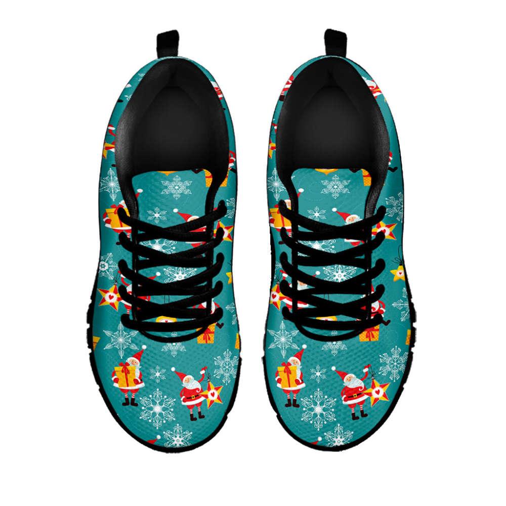 Christmas Sneaker, Christmas Santa Gift Pattern Print Running Shoes, Christmas Shoes, Christmas Running Shoes, Christmas Shoes 2023