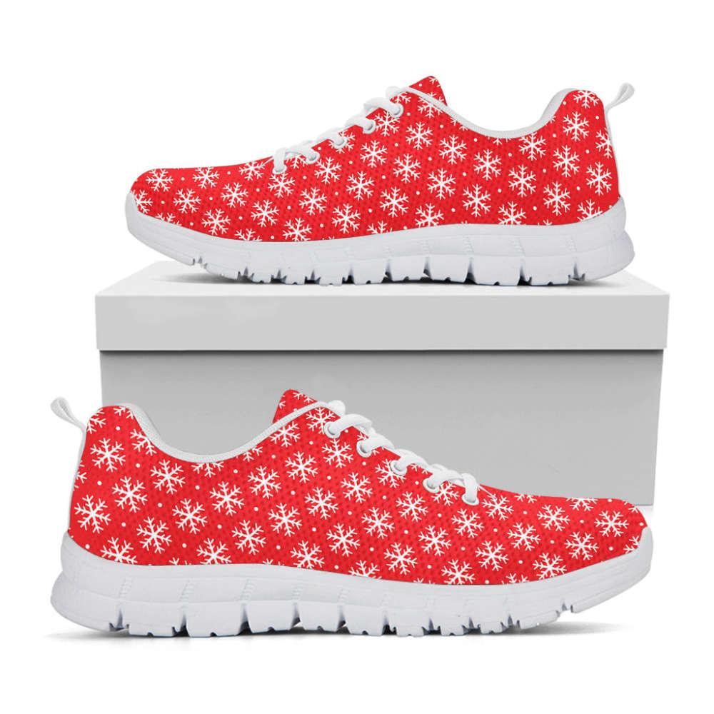 Christmas Sneaker, Christmas Snowflake Pattern Print Running Shoes, Christmas Shoes, Christmas Running Shoes, Christmas Shoes 2023