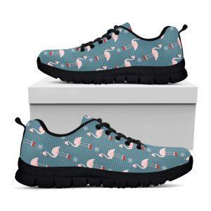 Christmas Sneaker, Christmas Snowy Flamingo Pattern Print&hellip;