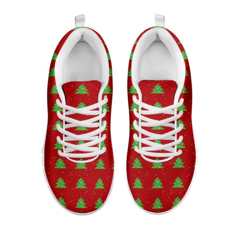 Christmas Sneaker, Christmas Tree Pattern Print Running Shoes, Christmas Shoes, Christmas Running Shoes, Christmas Shoes 2023