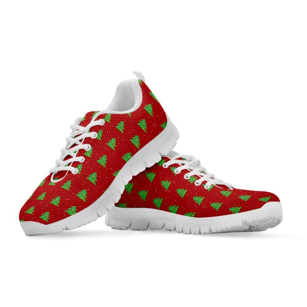 Christmas Sneaker, Christmas Tree Pattern Print Running Shoes, Christmas Shoes, Christmas Running Shoes, Christmas Shoes 2023