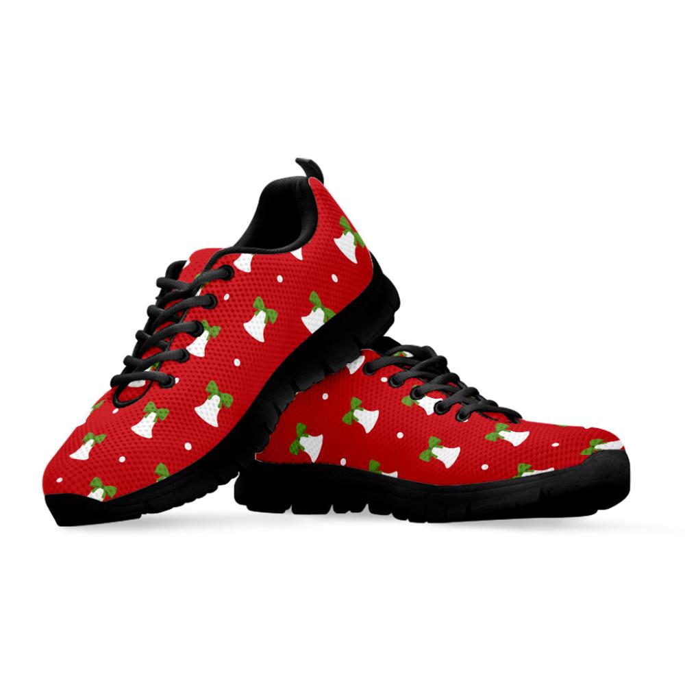 Christmas Sneaker, Cute Christmas Bell Pattern Print Running Shoes, Christmas Shoes, Christmas Running Shoes, Christmas Shoes 2023