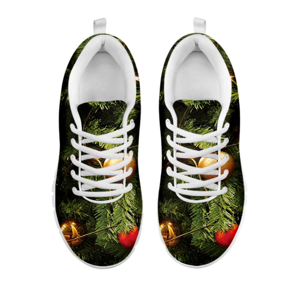 Christmas Sneaker, Decorated Christmas Tree Print Running Shoes, Christmas Shoes, Christmas Running Shoes, Christmas Shoes 2023