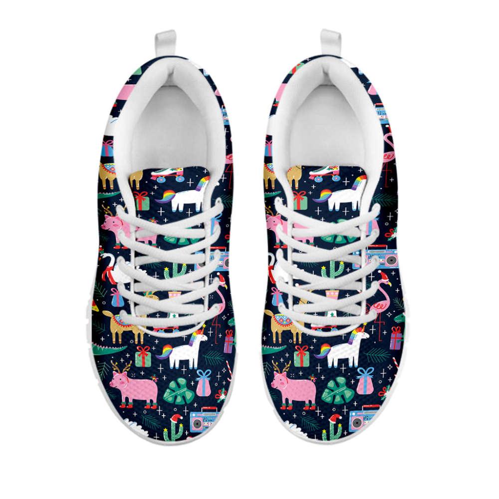 Christmas Sneaker, Funny Christmas Animals Pattern Print Running Shoes, Christmas Shoes, Christmas Running Shoes, Christmas Shoes 2023