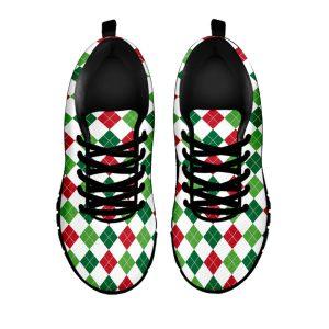 Christmas Sneaker Merry Christmas Argyle Pattern Print Running Shoes Christmas Shoes Christmas Running Shoes Christmas Shoes 2023 2 funhjr.jpg