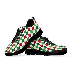 Christmas Sneaker Merry Christmas Argyle Pattern Print Running Shoes Christmas Shoes Christmas Running Shoes Christmas Shoes 2023 3 ezgpm4.jpg