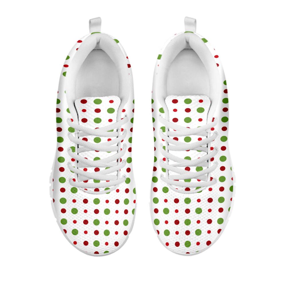 Christmas Sneaker, Merry Christmas Dots Pattern Print Running Shoes, Christmas Shoes, Christmas Running Shoes, Christmas Shoes 2023