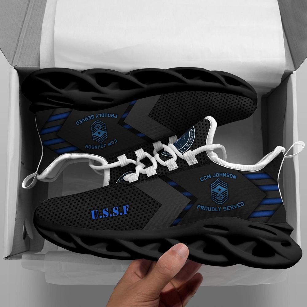 Custom Name Rank Military Shoes, US Space Force Custom Military Ranks Clunky Sneakers, Veterans Shoes, Max Soul Shoes