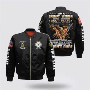 Navy Bomber Jacket, Personalized Name Rank US… Navy Bomber Jacket, Personalized Name Rank US…