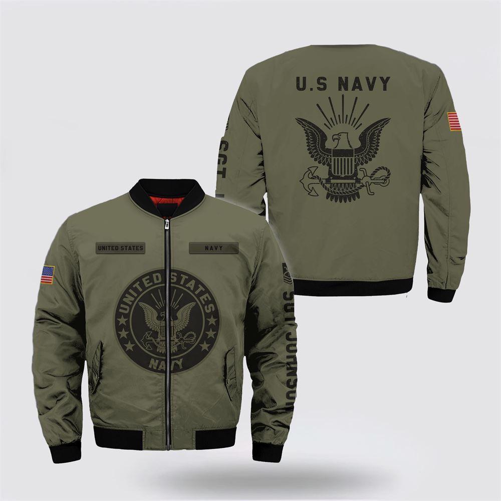 Navy Bomber Jacket, Personalized Name Rank Us Navy Military Bomber Jacket Men Ranks, Veteran Bomber Jacket Navy Bomber Jacket, Personalized Name Rank Us Navy Military Bomber Jacket Men Ranks, Veteran Bomber Jacket
