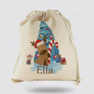 Personalised Christmas Sack, Canvas Sack With Cute&hellip;