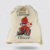Personalised Christmas Sack, Canvas Sack With Merry Christmas Text And Blue Santa Hat Reindeer, Xmas Santa Sacks, Christmas Bag Gift