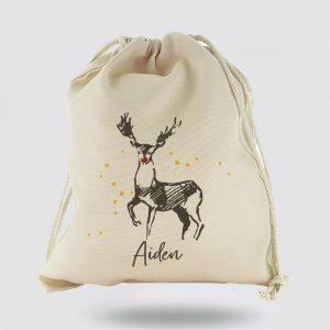 Personalised Christmas Sack, Canvas Sack With Stylish&hellip;