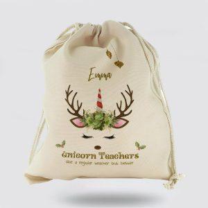 Personalised Christmas Sack, Canvas Sack With Teachers&hellip;
