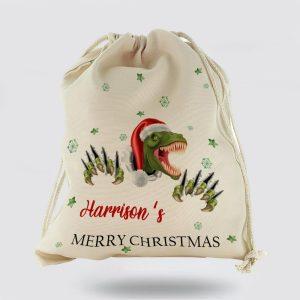 Personalised Christmas Sack, Christmas Gift Sack Dinosaurs&hellip;