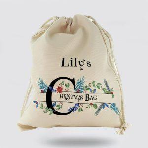 Personalised Christmas Sack, Christmas Gift Sack Floral&hellip;