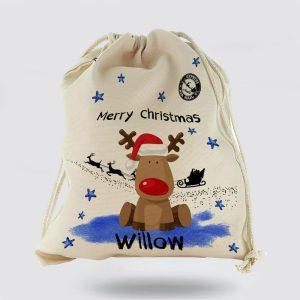 Personalised Christmas Sack, Christmas Gift Sack Rudolph&hellip;