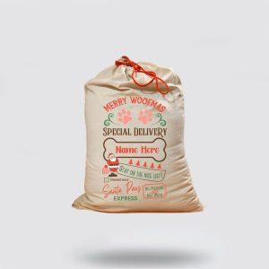 Personalised Christmas Sack, Merry Woofmas Dog Santa&hellip;