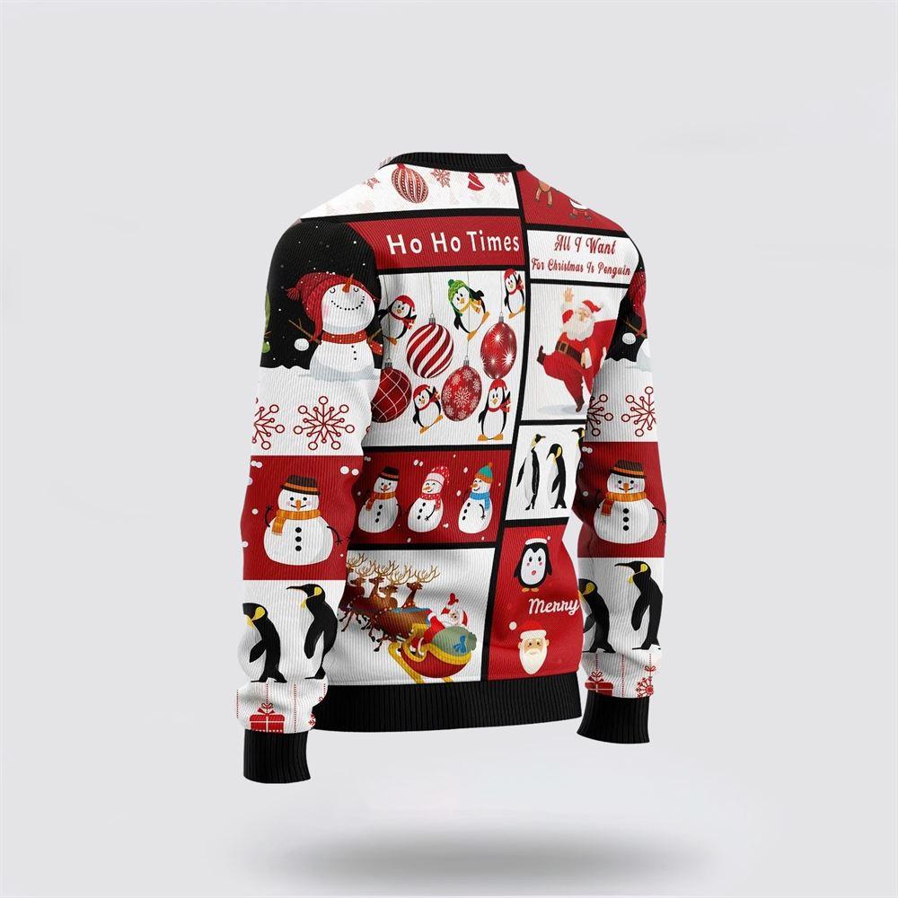 Santa Claus Sweater, Cute Penguin Santa Claus Ugly Christmas Sweater, Santa Claus Outfit History