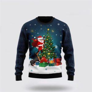 Santa Claus Sweater, Dog Biting A Santa&hellip;