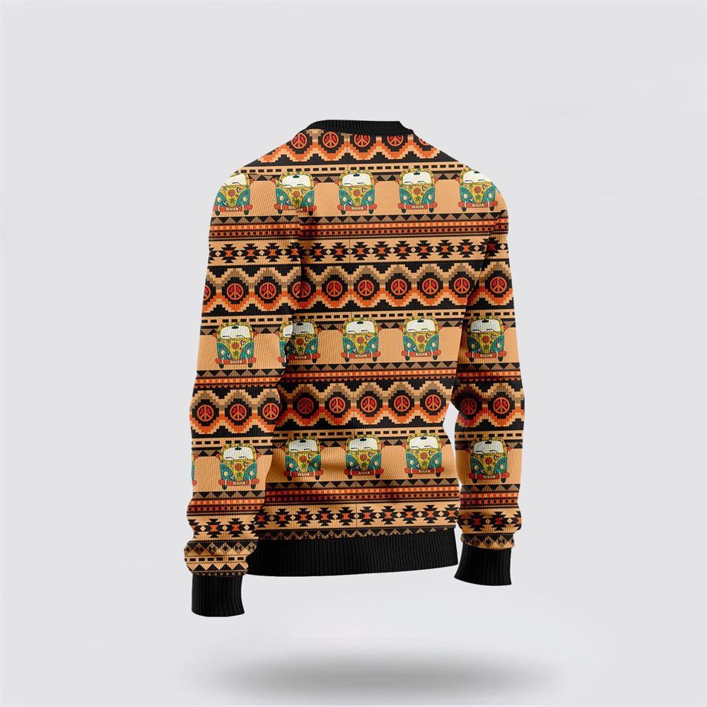 Santa Claus Sweater, Hippie Santa Claus Peace And Love Ugly Christmas Sweater, Santa Claus Outfit History
