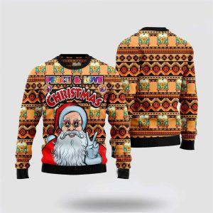 Santa Claus Sweater Hippie Santa Claus Peace And Love Ugly Christmas Sweater Santa Claus Outfit History 3 f0jmu7.jpg