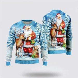 Santa Claus Sweater, Santa And Reindeer Ugly&hellip;