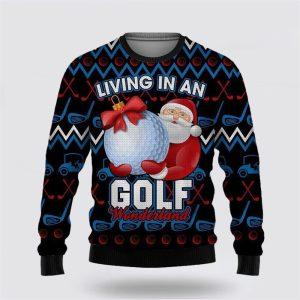 Santa Claus Sweater, Santa Claus Golf Wonderland&hellip;