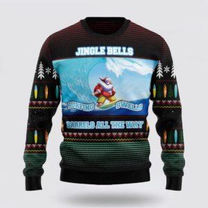 Santa Claus Sweater, Santa Claus Surfing Ugly&hellip;