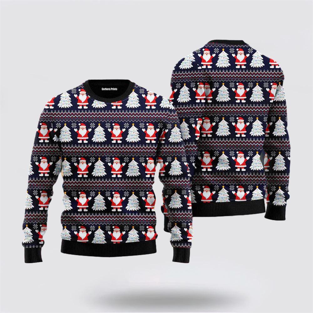 Santa Claus Sweater, Santa Claus Under The Christmas Tree Ugly Christmas Sweater, Santa Claus Outfit History