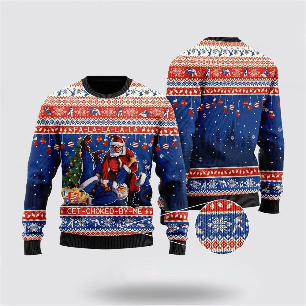 Santa Claus Sweater, Santa Claus With Sayings FA-LA-LA-LA-LA Ugly Christmas Sweater, Santa Claus Outfit History