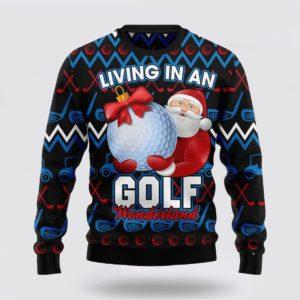 Santa Claus Sweater, Santa Clause Golf Wonderland&hellip;