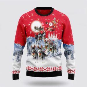 Santa Claus Sweater, Siberian Husky Santa Claus&hellip;