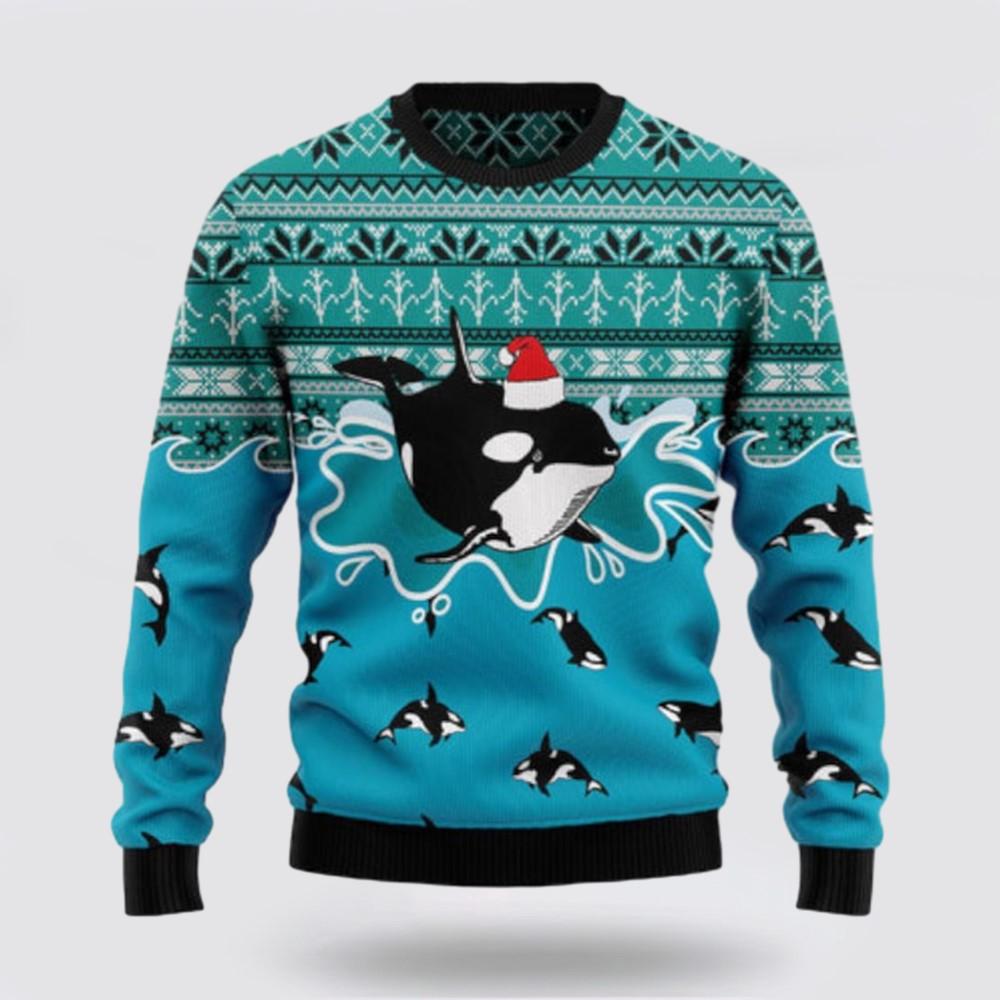 Santa Claus Sweater, Whale Santa Claus Ugly Sweater, Funny Santa Sweaters, Santa Claus Outfit History