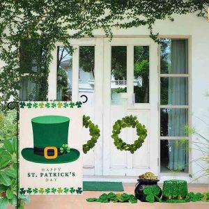 St Patrick s Day Flag Green Hat Shamrocks Bordered Happy St Patrick s Day Lucky Gift For St Patrick Day St Patrick s Day Garden Flag 3 fgkkyr.jpg