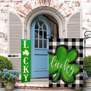 St Patrick s Day Flag Lucky Shamrock Caro Pattern Lucky Gift For St Patrick Day St Patrick s Day Garden Flag 2 omalwh.jpg