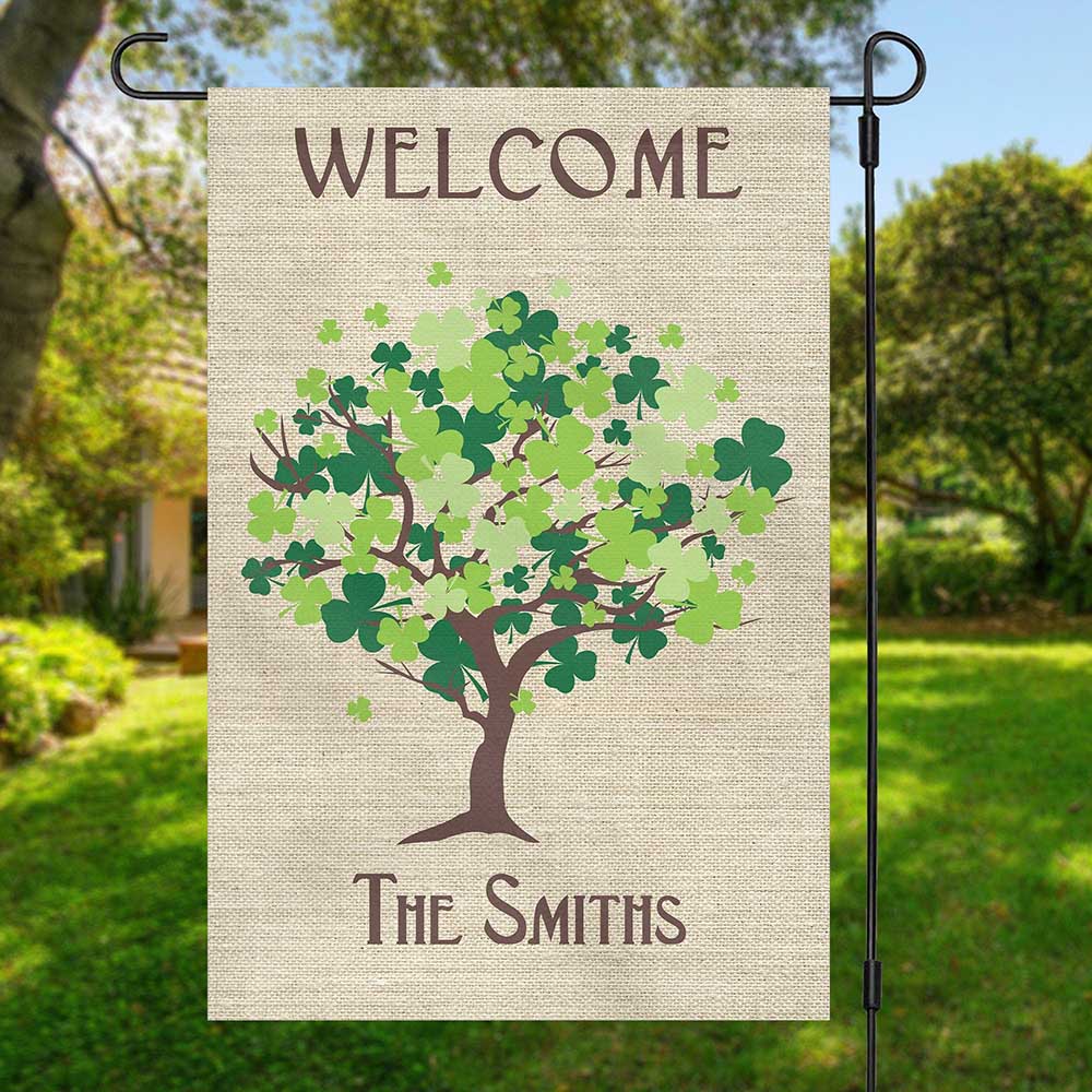 St Patrick’s Day Flag, St Patricks Day Custom Name Garden Flag, St Patrick’s Day Garden Flag