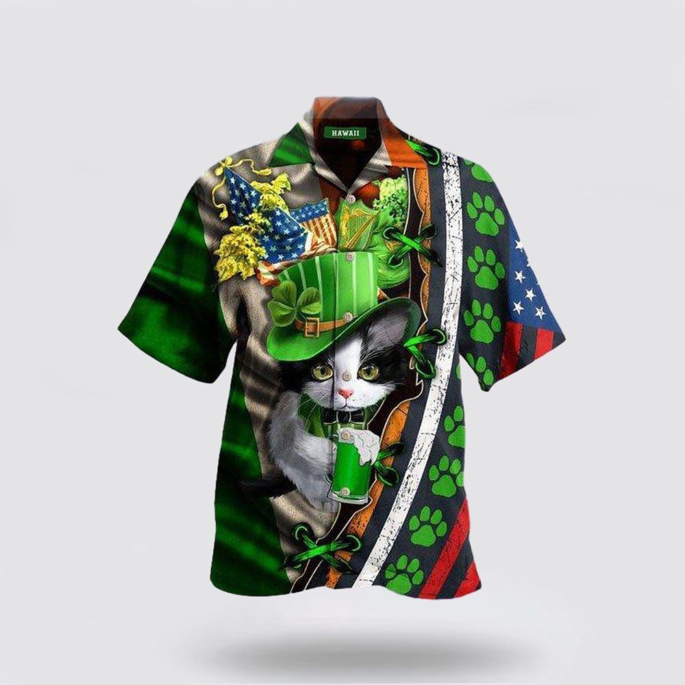 St Patrick’s Day Hawaiian Shirt, Cat St Patrick’s Day Hawaiian Shirt, St Patricks Day Shirts