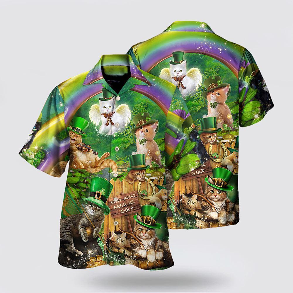 St Patrick’s Day Hawaiian Shirt, Irish Cat Happy St Patrick’s Day Hawaiian Shirt, St Patricks Day Shirts