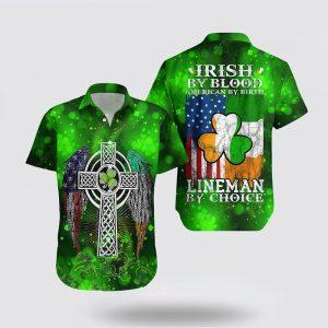 St Patrick’s Day Hawaiian Shirt, Irish Lineman&hellip;