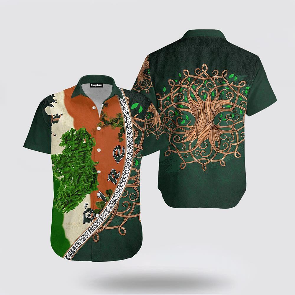 St Patrick’s Day Hawaiian Shirt, Irish Saint Patricks Day Shamrock Tree Of Life Hawaiian Shirt, St Patricks Day Shirts