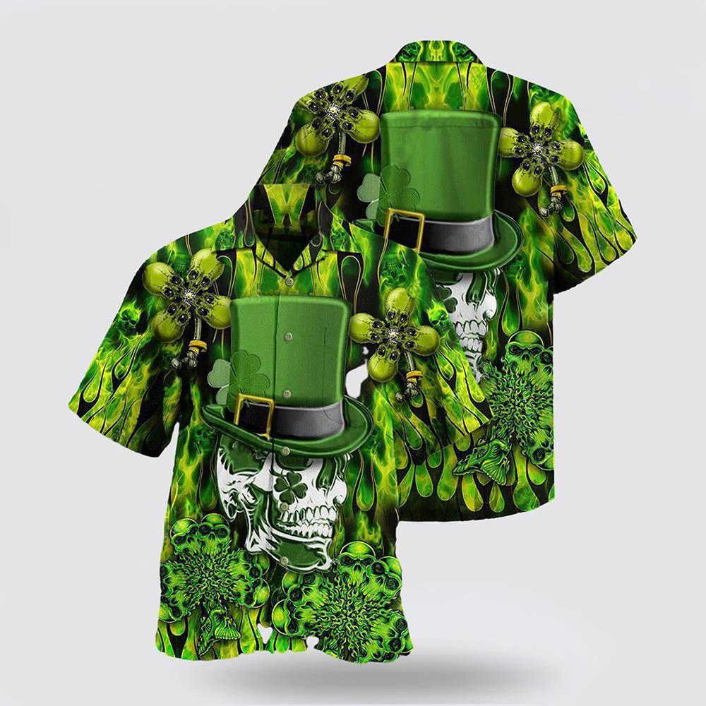 St Patrick’s Day Hawaiian Shirt, Irish Skull Enjoys Saint Patricks Day Hawaiian Shirt, St Patricks Day Shirts
