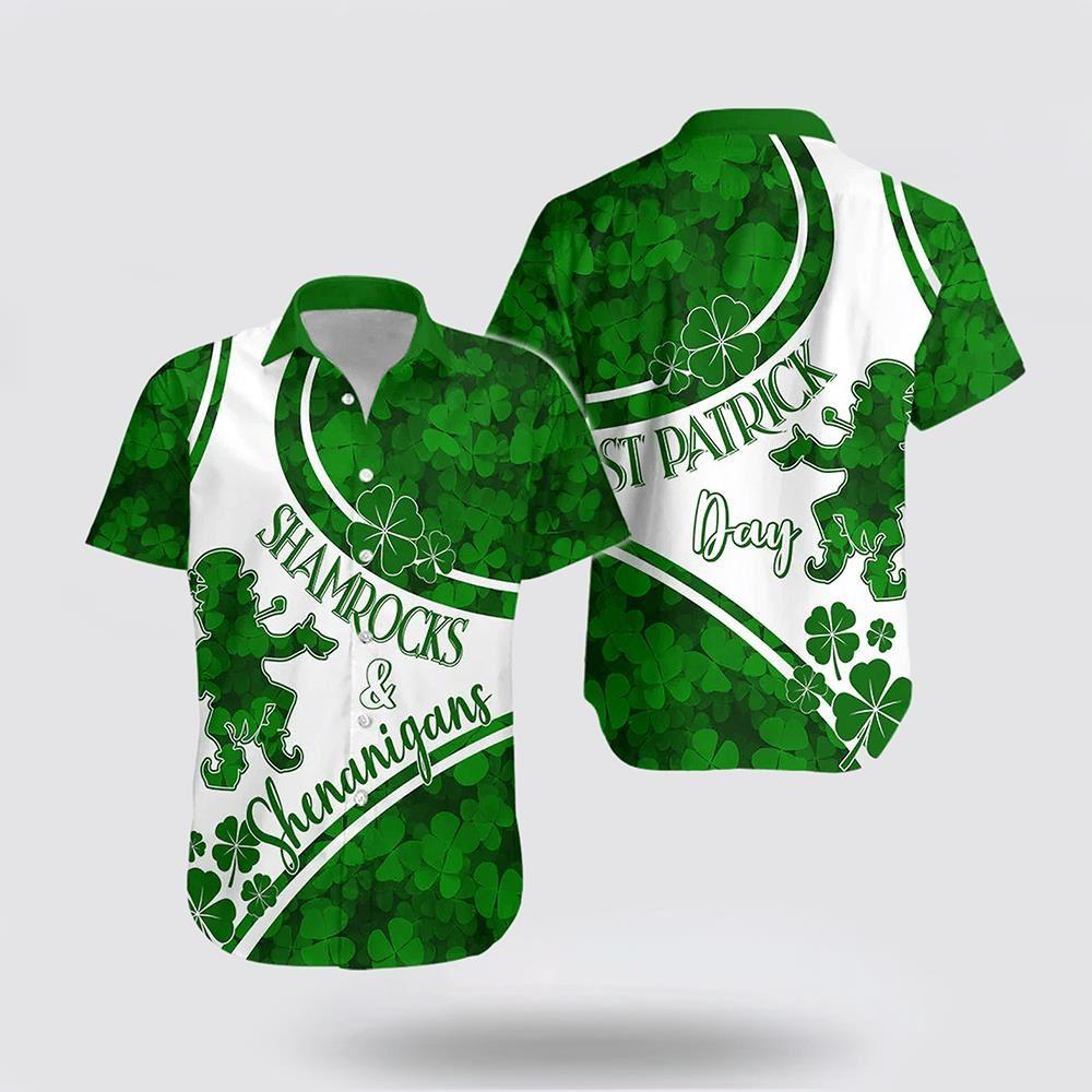 St Patrick’s Day Hawaiian Shirt, Saint Patrick Day Hawaiian Shirt Shamrocks And Shenanigans, St Patricks Day Shirts