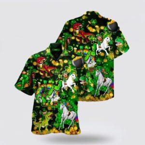 St Patrick’s Day Hawaiian Shirt, Unicorn Dinosaur&hellip;